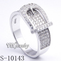 925 Sterling Silver Zirconia Women Ring for Belts Shape (S-10143)